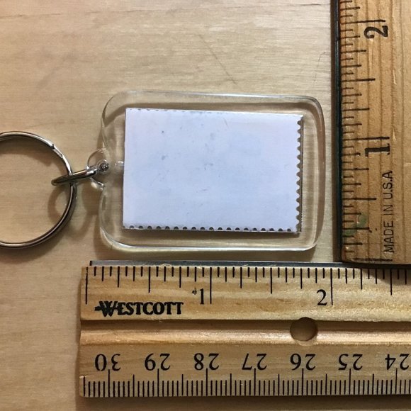 Churchill Keychain - Upcycled Recycled Postage Stamp Key Chain - Picture 5 of 9